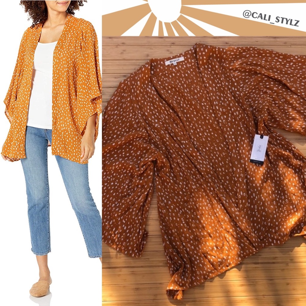 Women's Orange Kimono Cardigan